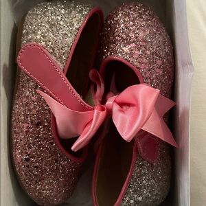 Pink Glitter Kids Shoes with Bow